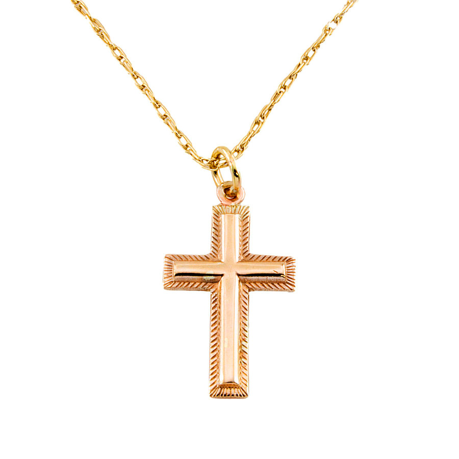 9ct Gold 22 inch Cross Pendant with Chain